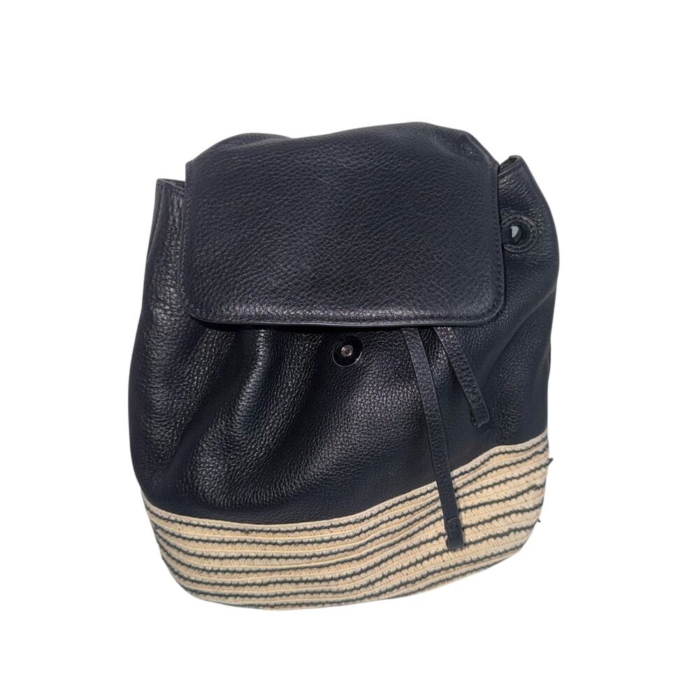 REBECCA MINKOFF Mansfield Medium Black Leather Backpack Zipper Handbag